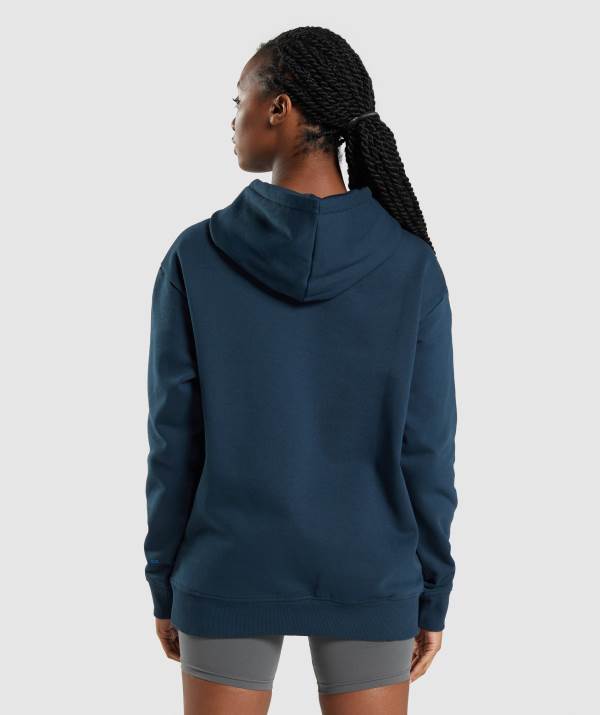Damske Mikiny S Kapucňou Gymshark Apollo Oversized Námornícka Modrá | DR3918240